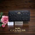 Coach CEW21 Long Zip Around Wallet – Signature Leather Gold/Black