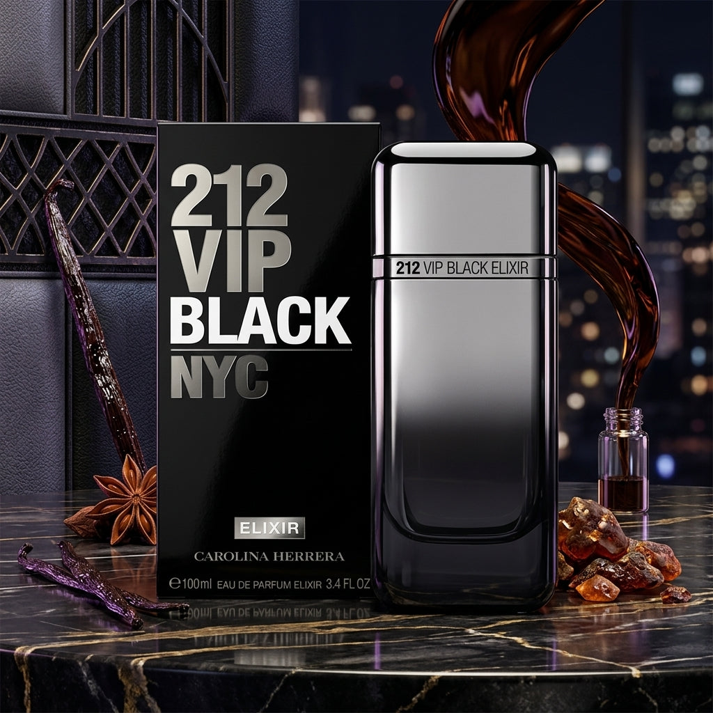 212 VIP Black Elixir by Carolina Herrera EDP for Men 3.4 oz NIB