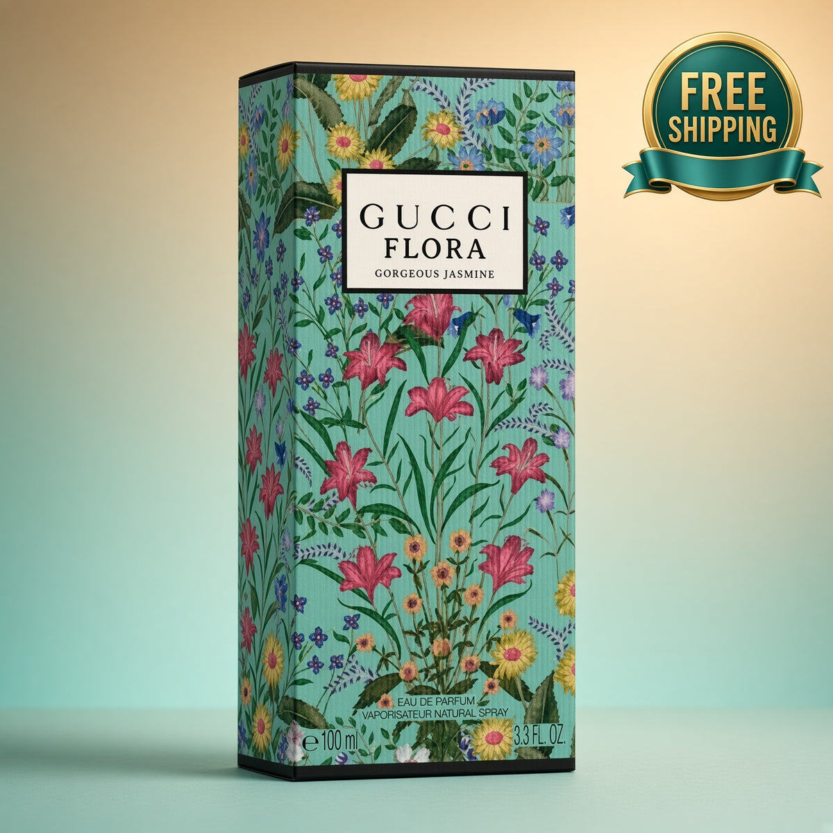 Gucci Flora Gorgeous Jasmine EDP Women 3.3 oz / 100ml New Sealed
