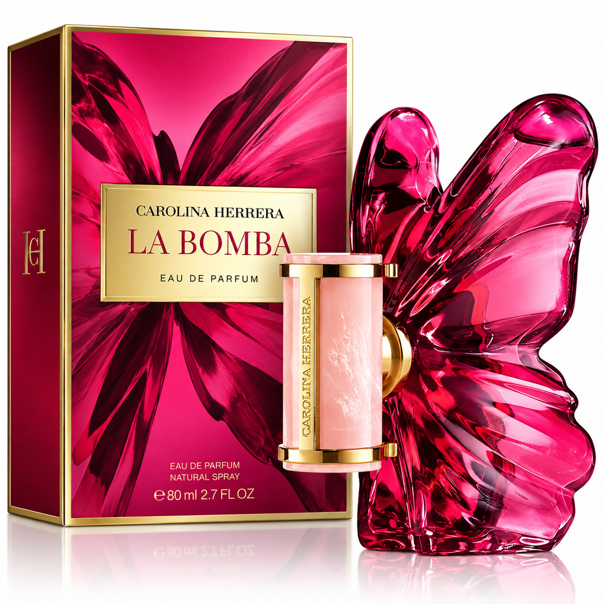 Carolina Herrera La Bomba Eau de Parfum 2.7oz Fruity-Floral Signature Scent for Women – Bold, Joyful & Free-Spirited
