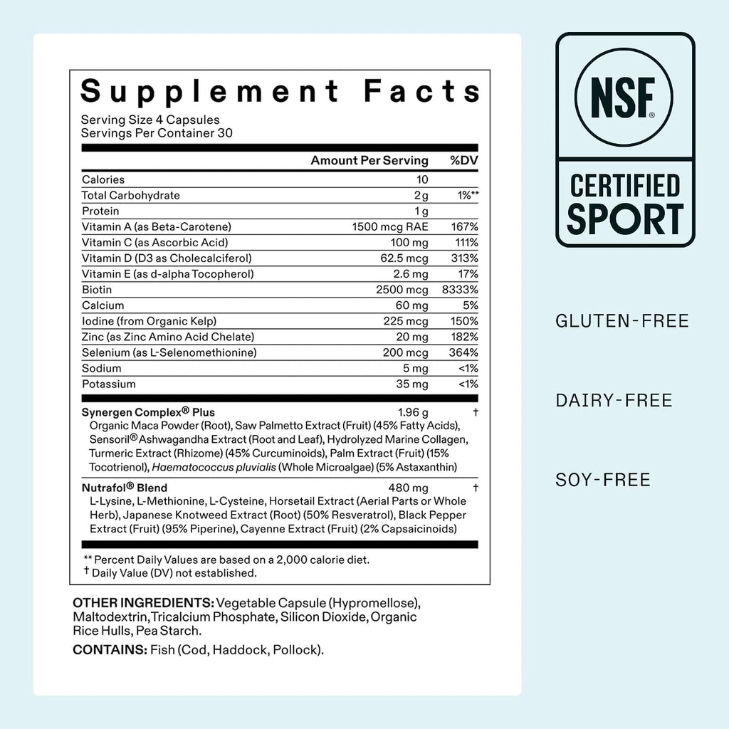 Nutrafol Women’s Balance Hair Growth Supplement for Women 45+ 120 Capsules